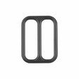 Ohio Travel Bag Rings & Slides 2" Black, Double Loop, Zinc Alloy, #P-2560-BLK P-2560-BLK