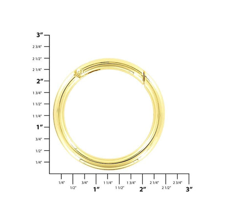 Ohio Travel Bag Rings & Slides 2" Gold, Ring w/ Spring Gate, Zinc Alloy, #P-2732-GOLD P-2732-GOLD