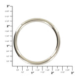 Ohio Travel Bag Rings & Slides 2" Shiny Nickel, Cast Round Ring, Zinc Alloy, #P-2762-NIC P-2762-NIC