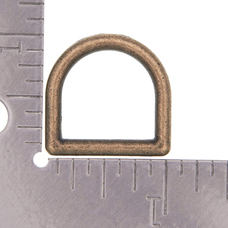 Ohio Travel Bag Rings & Slides 3/4" Antique Brass, Cast D-Ring, Zinc Alloy, #D-303-ANTB D-303-ANTB