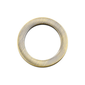 Ohio Travel Bag Rings & Slides 3/4" Antique Brass, Cast Flat Round Ring, Zinc Alloy, #P-2553-ANTB P-2553-ANTB