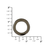 Ohio Travel Bag Rings & Slides 3/4" Gunmetal, Flat Round Ring, Steel, #P-3163-GUNM P-3163-GUNM