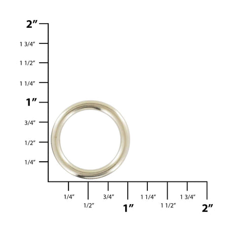 Ohio Travel Bag Rings & Slides 3/4" Nickel, Cast Round Ring, Zinc Alloy, #A-232-NP A-232-NP