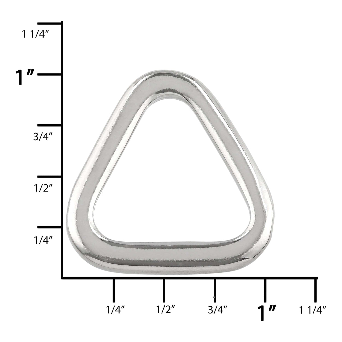 Ohio Travel Bag Rings & Slides 3/4" Nickel,  Flat Triangle, Zinc Alloy, #P-3032-NIC P-3032-NIC