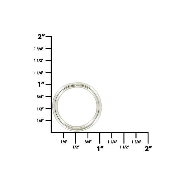 Ohio Travel Bag Rings & Slides 3/4" Nickel Plated, Split Round Ring, Steel, #A-5-NP A-5-NP