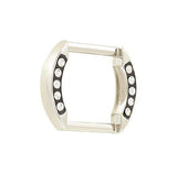 Ohio Travel Bag Rings & Slides 3/4" Nickel w/ Black Enamel Rhinestone, Solid Oval Ring, Zinc Alloy, #P-2647 P-2647
