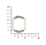 Ohio Travel Bag Rings & Slides 3/4" Nickel w/ Black Enamel Rhinestone, Solid Oval Ring, Zinc Alloy, #P-2647 P-2647