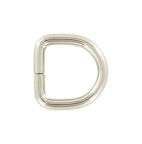 Ohio Travel Bag Rings & Slides 3/4" Shiny Nickel, Split D Ring, Steel, #P-2930-NIC P-2930-NIC