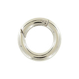 Ohio Travel Bag Rings & Slides 3/4" Shiny Nickel, Spring Gate Flat Round Ring, Zinc Alloy, #P-2733-NIC P-2733-NIC