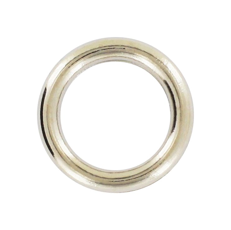Ohio Travel Bag Rings & Slides 3/4" Shiny Nickel, Welded Round Ring, Zinc Alloy, #P-2328 P-2328