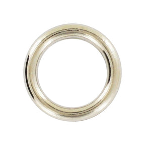 Ohio Travel Bag Rings & Slides 3/4" Shiny Nickel, Welded Round Ring, Zinc Alloy, #P-2328 P-2328