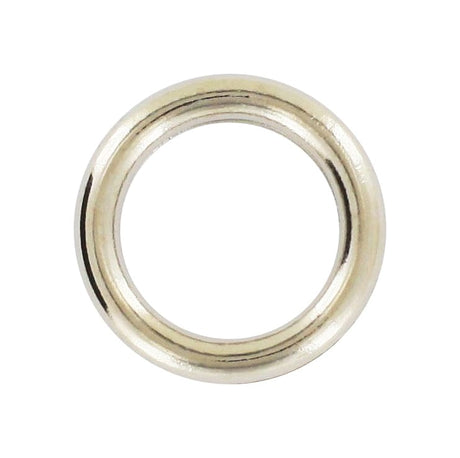 Ohio Travel Bag Rings & Slides 3/4" Shiny Nickel, Welded Round Ring, Zinc Alloy, #P-2328 P-2328