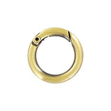 Ohio Travel Bag Rings & Slides 5/8" Antique Brass, Spring Gate Round Ring, Zinc Alloy-PK5, #P-2578-ANTB P-2578-ANTB