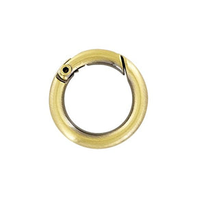 Ohio Travel Bag Rings & Slides 5/8" Antique Brass, Spring Gate Round Ring, Zinc Alloy-PK5, #P-2578-ANTB P-2578-ANTB