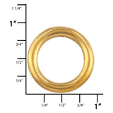 Ohio Travel Bag Rings & Slides 5/8" Brass, Solid Round Ring, Solid Brass, #P-3050 P-3050