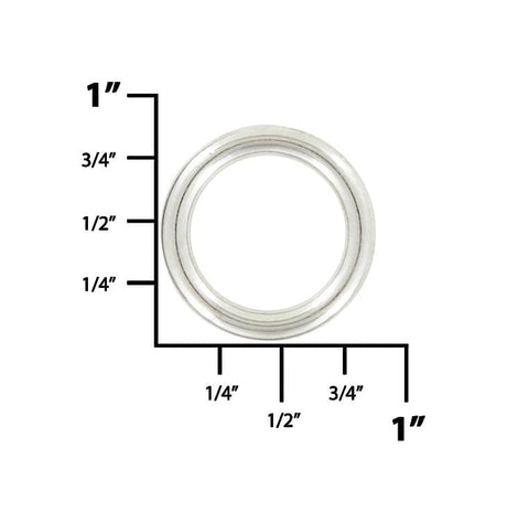 Ohio Travel Bag Rings & Slides 5/8" Nickel, Cast Round Ring, Zinc Alloy, #A-231-NP A-231-NP