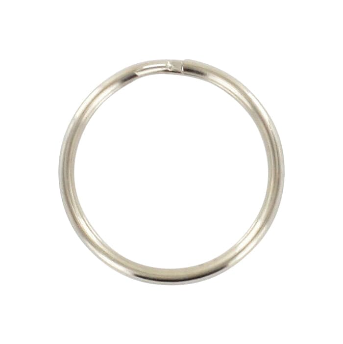 Ohio Travel Bag Rings & Slides 7/8" Nickel, Split Key Ring, Steel, #L-199-7-8N L-199-7-8N