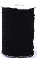 Ohio Travel Bag Strapping 1/4" Black, Flat Elastic, Polyester, #EL-14-BLK EL-14-BLK