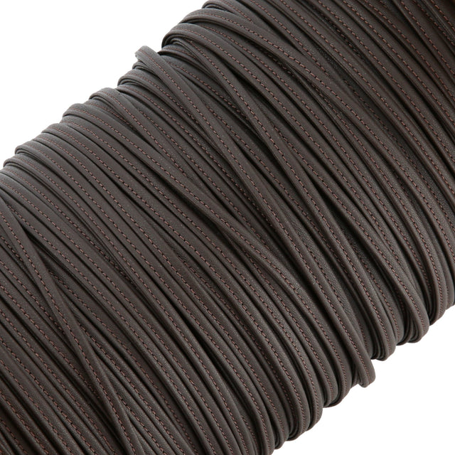 Ohio Travel Bag Strapping 1/4" Dark Brown, Tubular Strapping, Leather, #CALF-1-4-DKBRO CALF-1-4-DKBRO