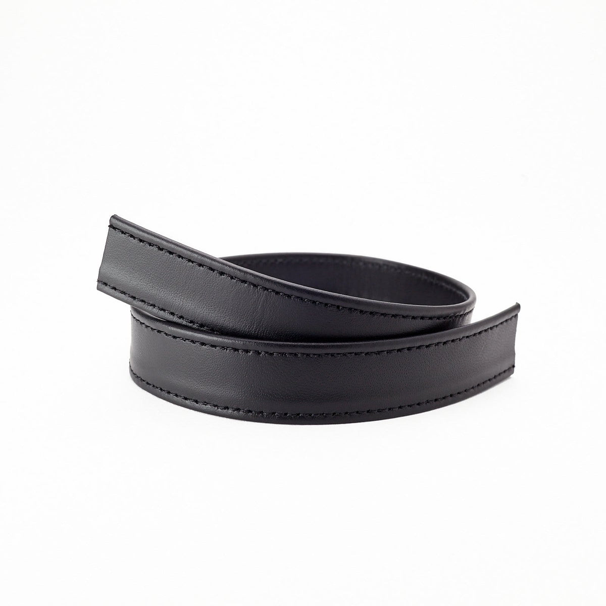 Ohio Travel Bag Strapping 3/4" Black, Flat Leather Strapping, Leather, #CALF-3-4-BLK CALF-3-4-BLK