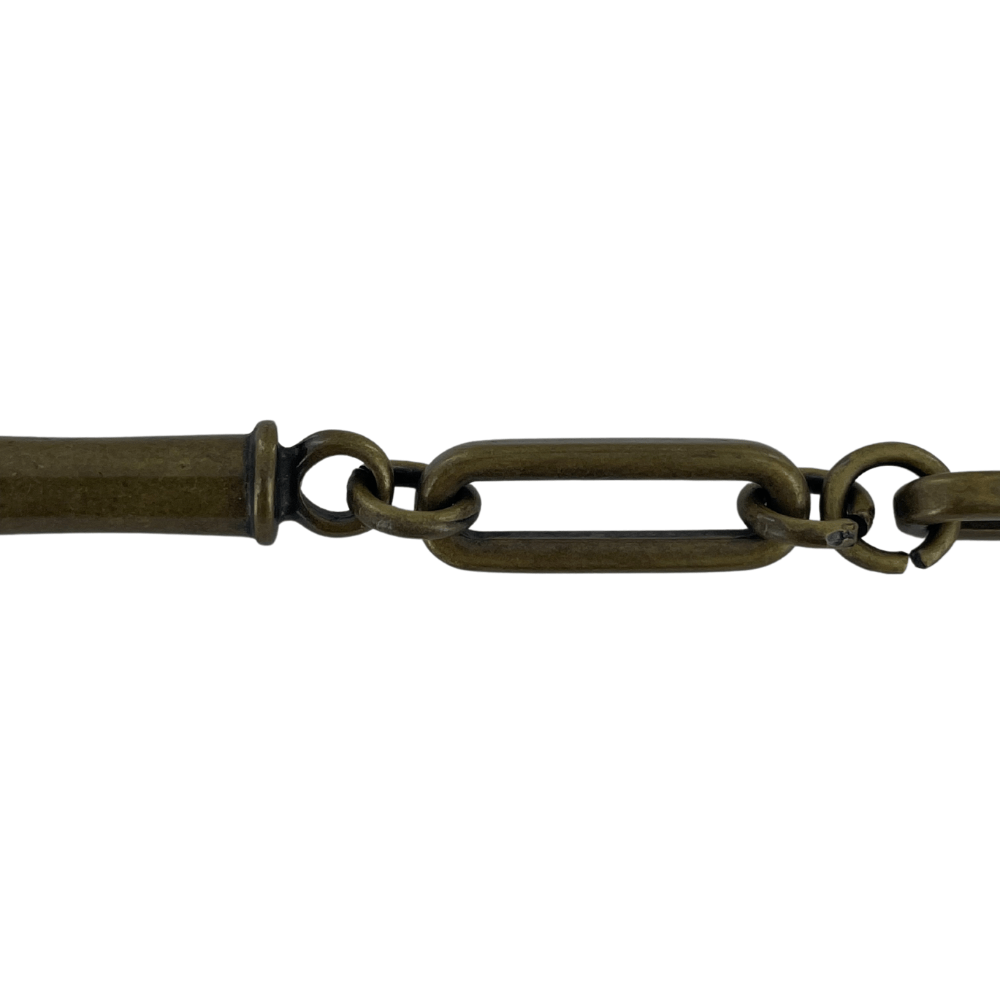 Ohio Travel Bag Strapping 6/16" Antique Brass, Chain Handle, Zinc Alloy, #P-3035-ANTB P-3035-ANTB