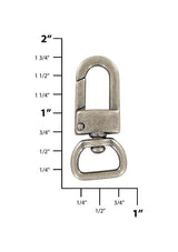 Ohio Travel Bag Swivel Snaps 1/2" Antique Silver, Lever Swivel Snap Hook, Zinc Alloy, #P-2765-ANTS P-2765-ANTS