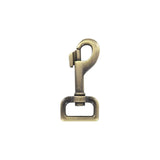 1" Antique Brass, Bolt Swivel Snap Hook Extended Profile, Zinc Alloy