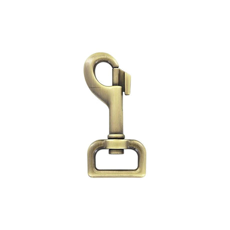 1" Antique Brass, Bolt Swivel Snap Hook Extended Profile, Zinc Alloy