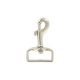 1" Nickel, Rectangular 2" Bolt Swivel Snap Hook, Zinc Alloy