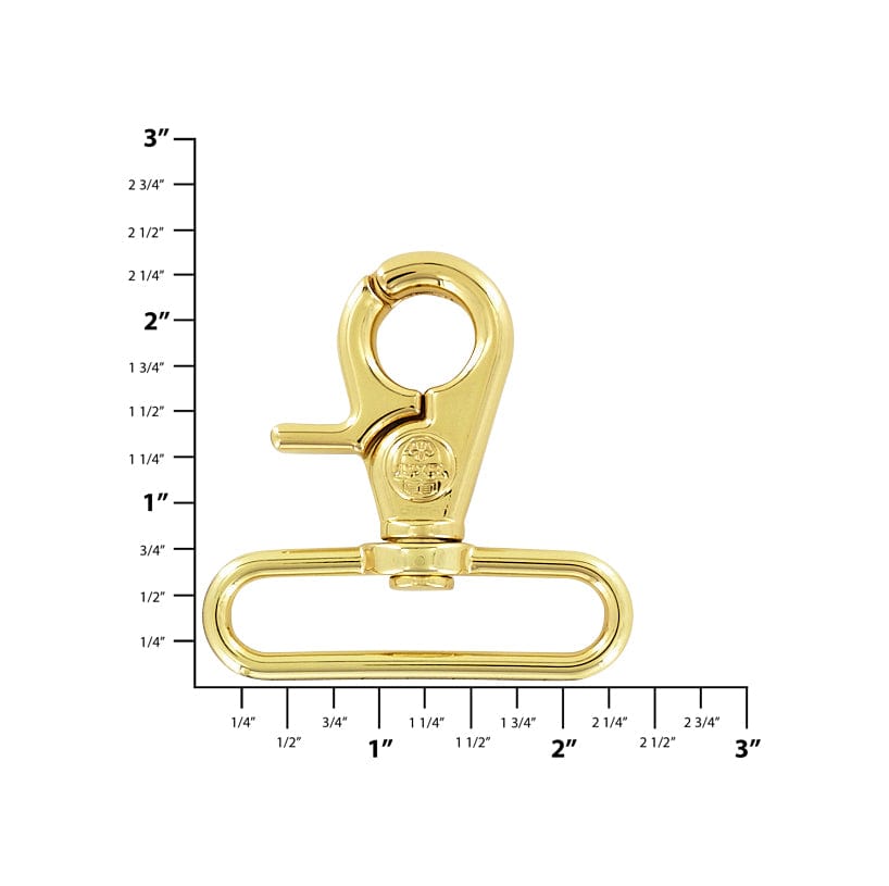 Ohio Travel Bag Swivel Snaps 2" Shiny Gold, Trigger Swivel Snap Hook, Zinc Alloy, #P-3140-GOLD P-3140-GOLD
