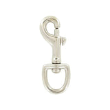 3/4" Nickel, Bolt Swivel Snap Hook, Malleable Iron