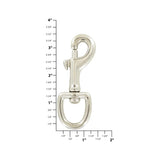 3/4" Nickel, Bolt Swivel Snap Hook, Malleable Iron