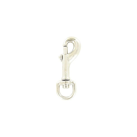 3/8" Shiny Nickel, Bolt Swivel Snap Hook, Zinc Alloy