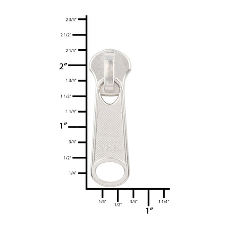 Ohio Travel Bag Zippers #10 Nickel, YKK Long Tab Semi-Swivel Slider, Zinc Alloy, #10M-2-NP 10M-2-NP