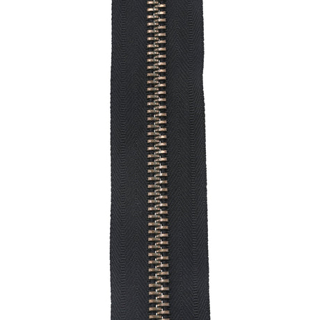 Ohio Travel Bag Zippers 24" Black with Antique Brass, Bomber Jacket, Metal, #9BJ-24-BLK-ANT 9BJ-24-BLK-ANT