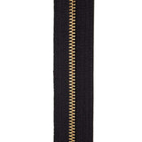 Ohio Travel Bag Zippers #5, Black with Brass, YKK Zipper Chain, Zinc Alloy, #5M-BLK-B 5M-BLK-B