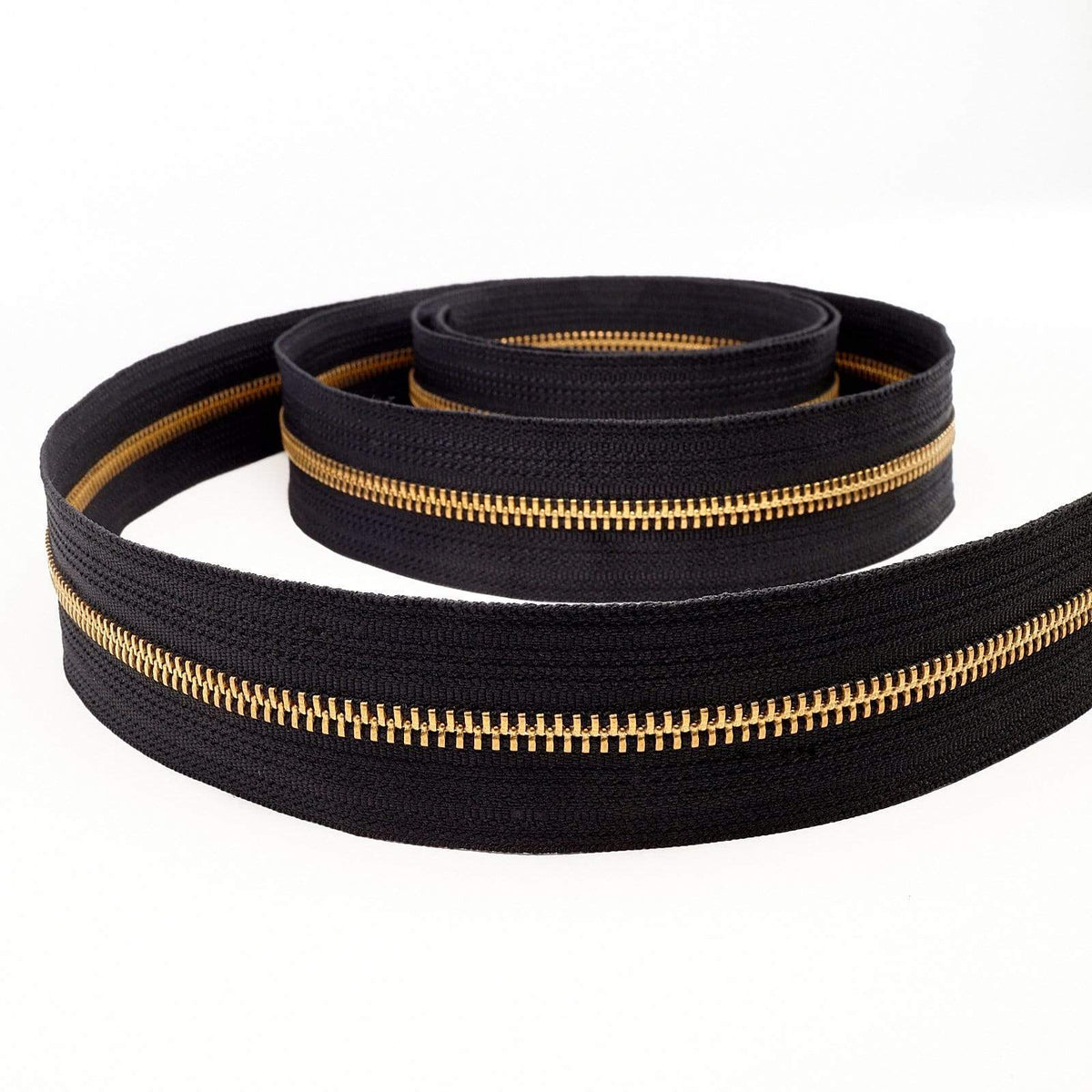 Ohio Travel Bag Zippers #5, Black with Brass, YKK Zipper Chain, Zinc Alloy, #5M-BLK-B 5M-BLK-B