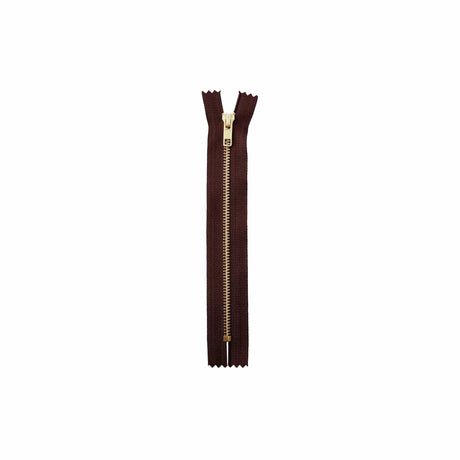 Ohio Travel Bag Zippers #6, 8"inch, Brown with Brass Teeth, Closed End Zipper, Nylon, #6CEB-8-BRO 6CEB-8-BRO