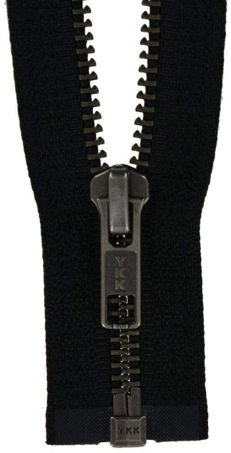 Ohio Travel Bag Zippers #6 Jacket Zipper 30in Black With Antique Nickel Teeth, #6JK-30-BLK-ANTN 6JK-30-BLK-ANTN