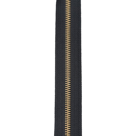 Ohio Travel Bag Zippers #6 Jacket Zipper 30in Black With Brass, #6JK-30-BLK-B 6JK-30-BLK-B