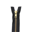 Ohio Travel Bag Zippers #6 Jacket Zipper 30in Black With Brass, #6JK-30-BLK-B 6JK-30-BLK-B