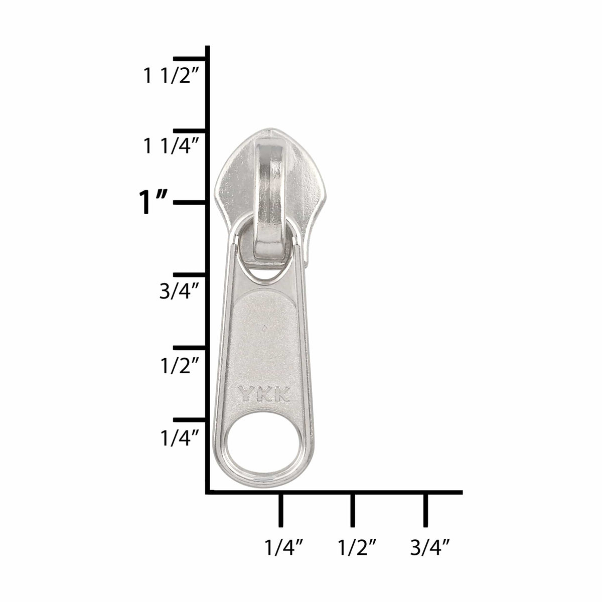 Ohio Travel Bag Zippers #8 Nickel, YKK Long Tab Swivel Slider, Zinc Alloy, #8C-1-NP 8C-1-NP